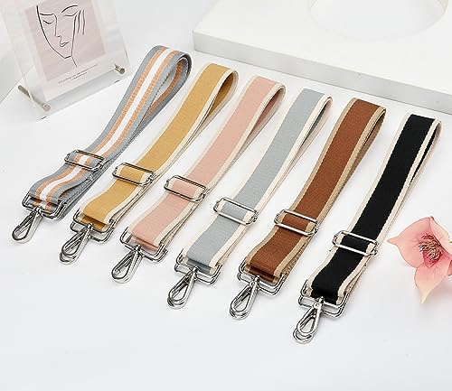 Image of LVYOUME Purse Strap Silver Hardware Wide Bag Straps Replacement Crossbody Adjustable Shoulder Strap for Purses