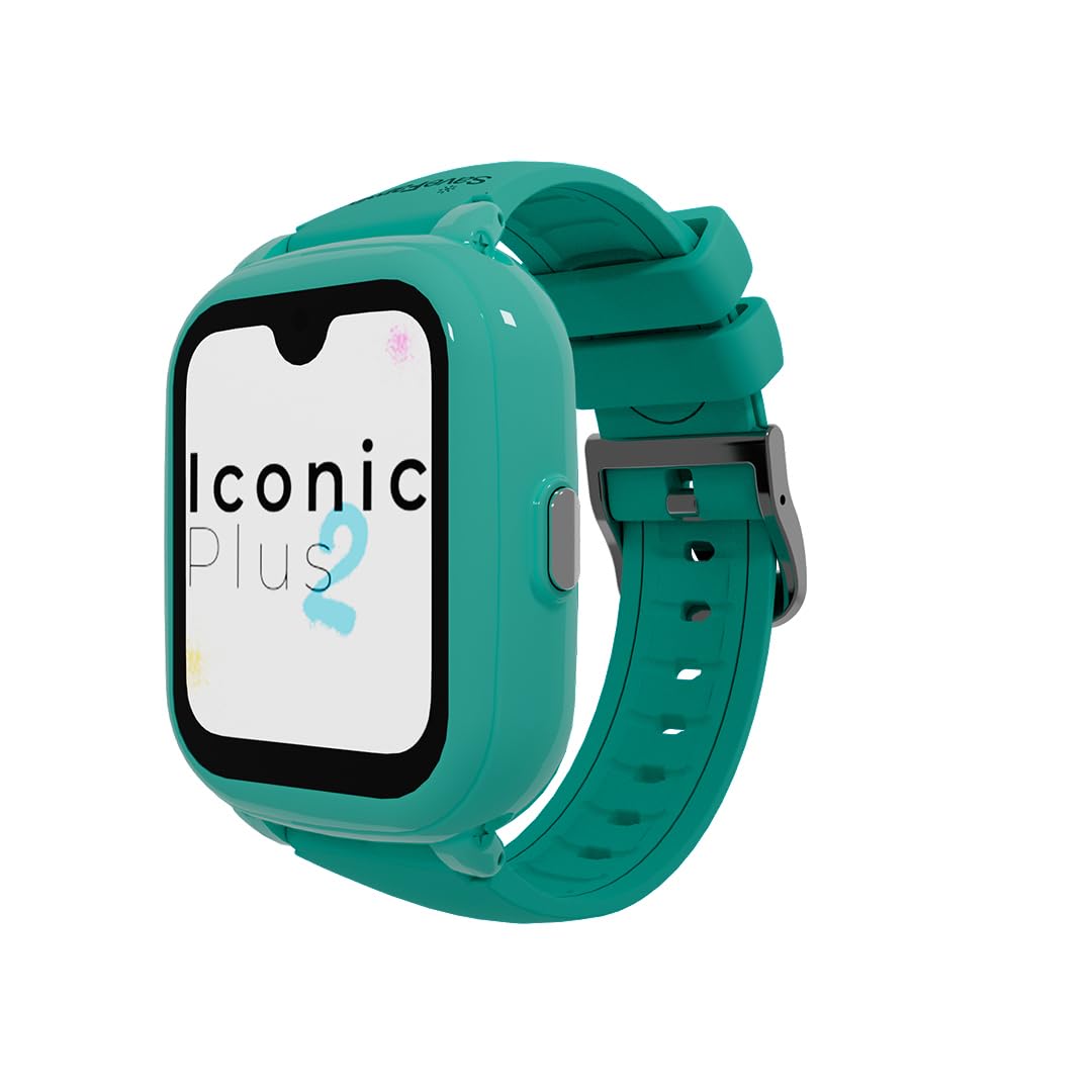 SaveFamily Iconic Plus 2 | Children's Smart Watch with GPS Locator, Call, Video, AI, SOS Button, Whatsapp, Spotify, Temperature Meter | SIM Included – Mint