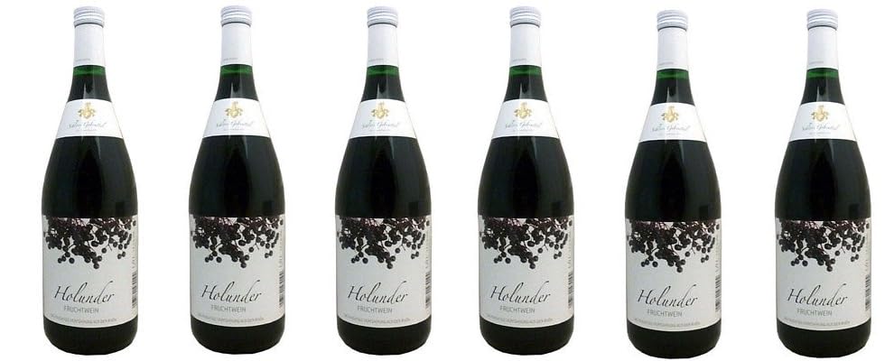 Rhöner Fruchtwein Holunderwein 6 Flaschen zu je 1,0 Liter