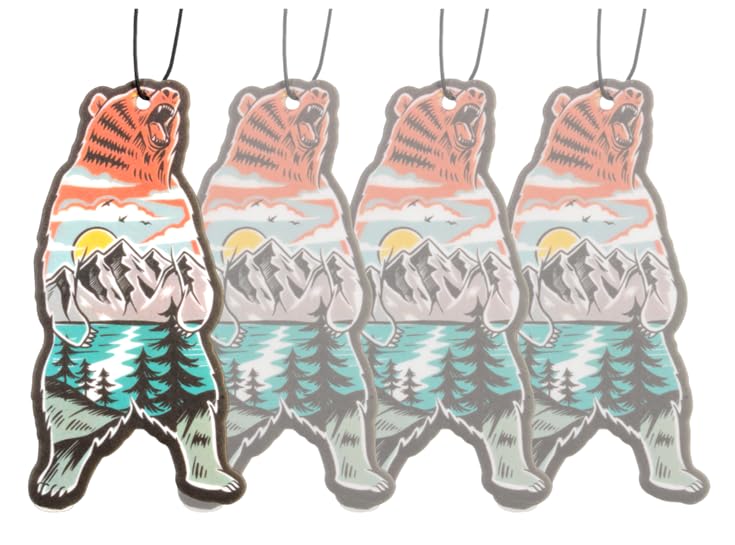 Image of Outdoor Adventure Car Air Freshener 4 Pack Scented With Premium Oils By Fresh Fresheners (Outdoor Bear)