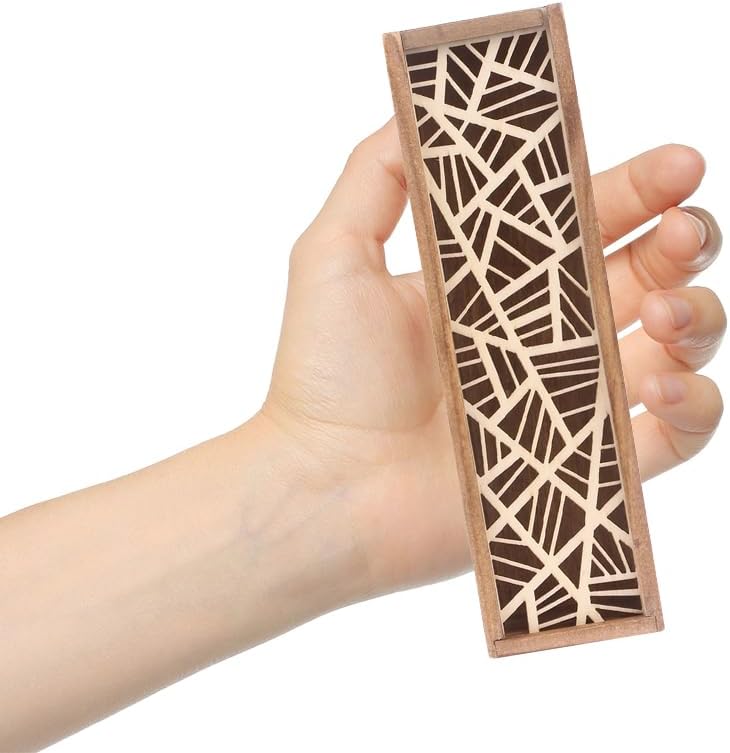 Joyzan Wooden Pen Box, Wood Pencil Storage Case Retro Stash Organizer Removable Cover Rectangular Ballpoint Pen Display Holder Gift Desktop Stationery Office Necklace Bracelet Jewelry Cosmetic