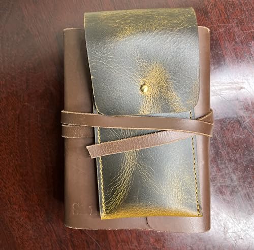 Image of RUSTIC TOWN Leather Pen Case - Handmade Valentines Gift Full-Grain Leather Pen Pencil Holder - Minimalist Pen Protective Sleeve Cover - Elegant & Practical Pencil Pouch for Work & Office