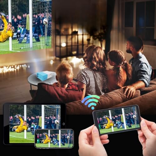 Image of TONZO LS-202 Portable LED Mini Projector (Blue), 1000 Lumens | 60-Inch Display | 480 Pixels Resolution | Built-in Speaker, Dual Power Input, Lightweight 250g | Ideal for Set-Top Box & Dark Room Use