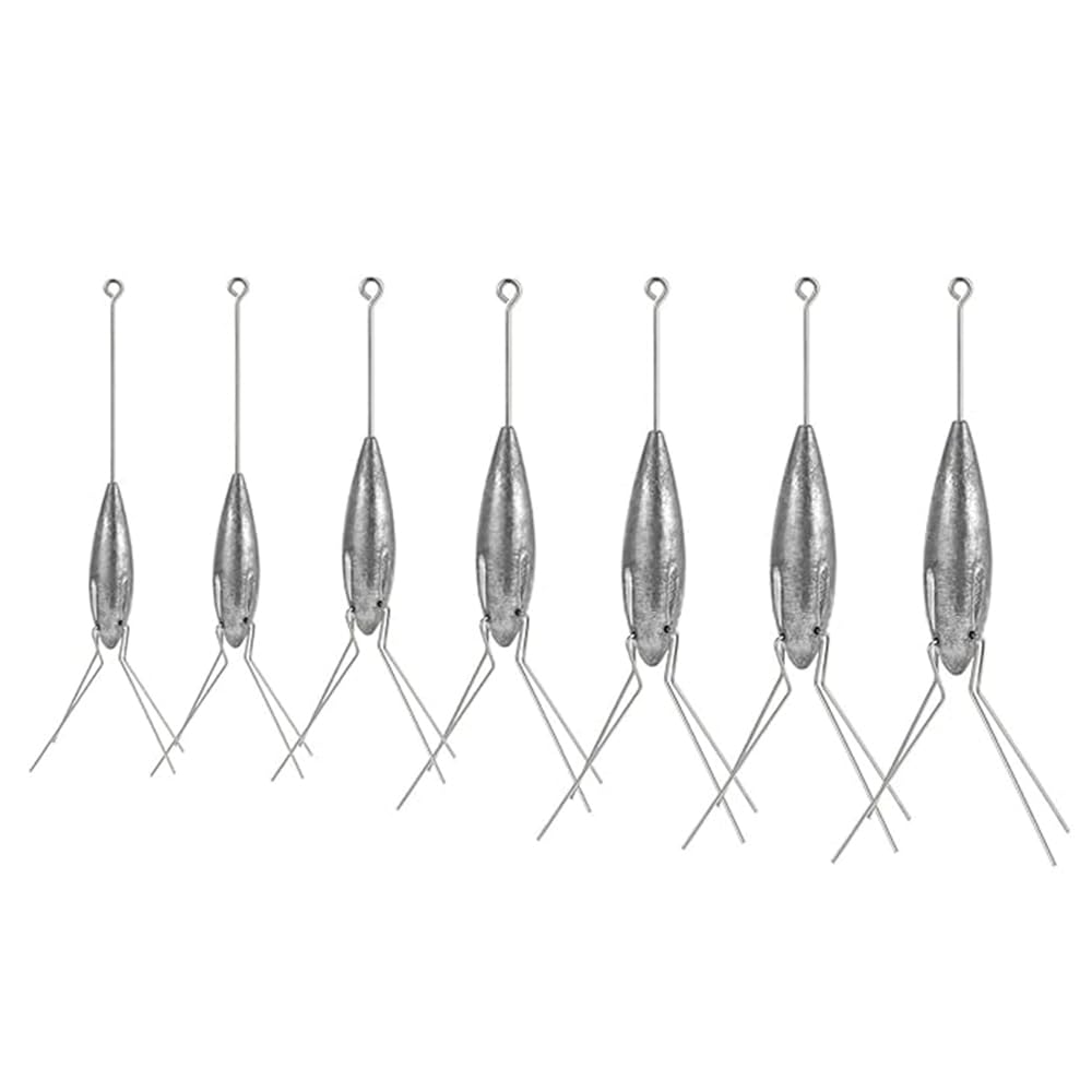 Sputnik - 5 pesi da pesca per piombo, per surf, coda lunga, per pesca a forma di ragno, per oceano e sabbia marina, 5 pezzi