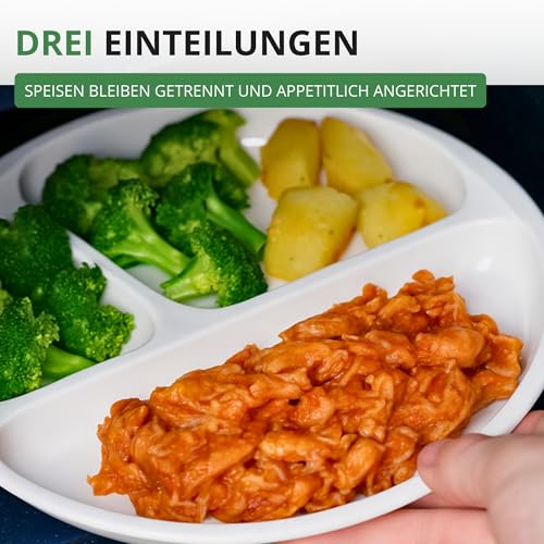 Westmark Mikrowellen-Menüteller, 3 separate Bereiche, ø 25 cm, Kunststoff, Farbe: Weiß, 22402270, Teller, Einzeln – Ansicht 3