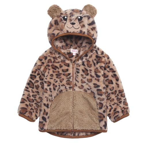 Image of Toddler Girls Boys Fleece Hoody Jacket Zip Up Teddy Coat Warm Winter Outwear