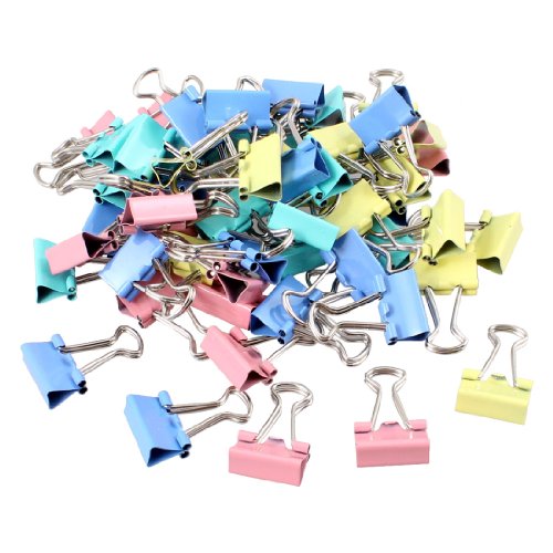 uxcell Metal Office Assorted Color Paper Document Binder Clips Colorful 60pcs