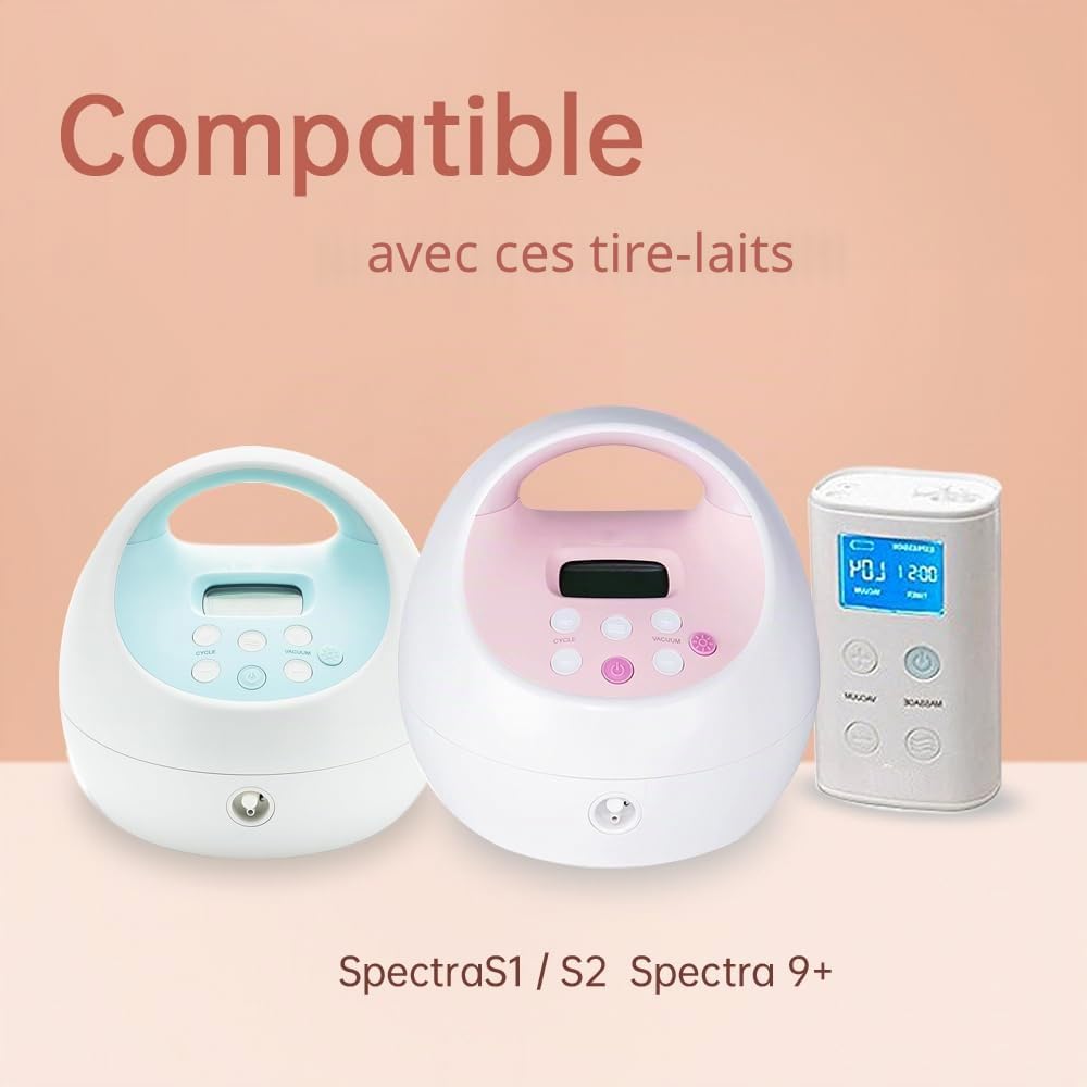 PumpMom-us Pièces de tire-lait pour Spectra, remplacement des valves à bec de canard, tubes et membrane de protection contre le reflux pour tire-lait Spectra S1 S2 9 Plus