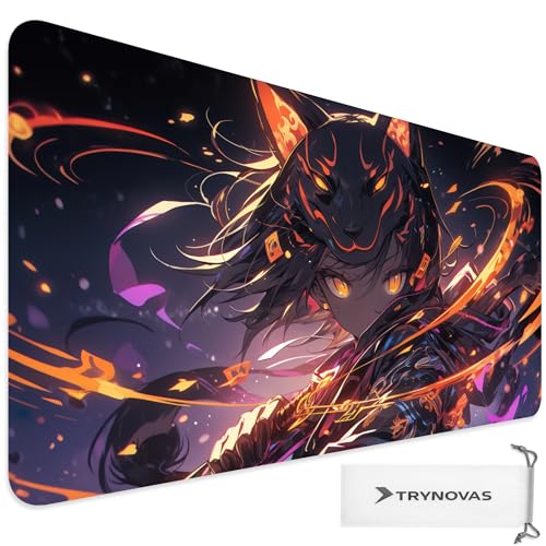TRYNOVAS Tappetino Mouse XL 80×30 cm (3mm) – Anime Demon Girl, Arte Oscura – Mousepad Gaming Antiscivolo, Bordi Cuciti, Desk Mat Grande per PC Gamer
