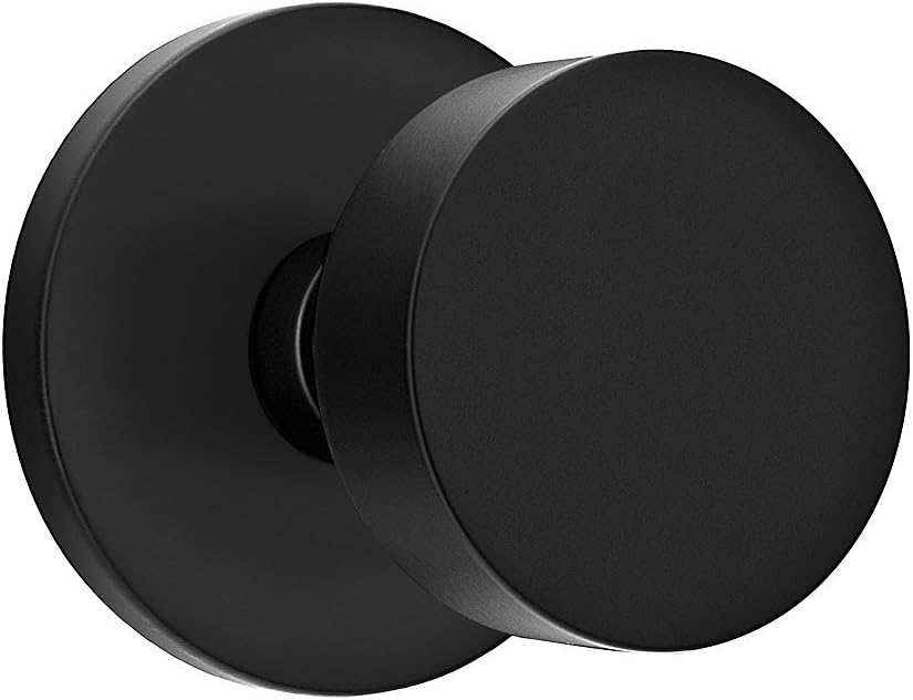 Disc Rosette Door Set with Disc Knobs Passage in Matte Black