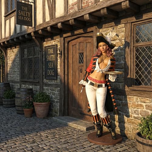 Estatua de Pirata Mujer a Tamaño Real 74 in