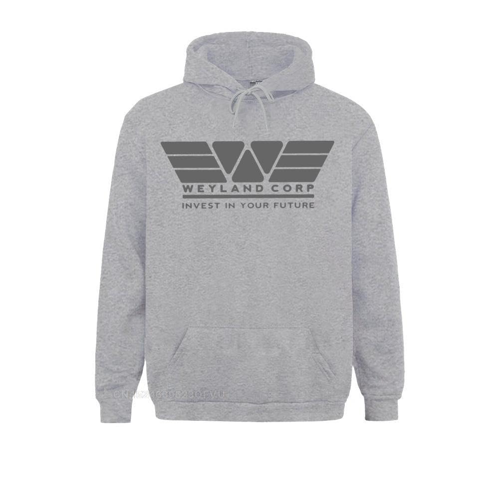 Men's Hoodie AILENs Weyland Yutani Corp Corporation Fun Cotton Sweater Anime Clothes Oversized Streetwear (Gray, S)