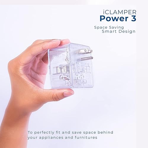 Miniatura 7 de Clamper Protector de sobretensiones de 3 tomas de 1800 julios, 1875 W, para TV, PC, Xbox, PS5, refrigeradores y otros electrodomésticos (protector