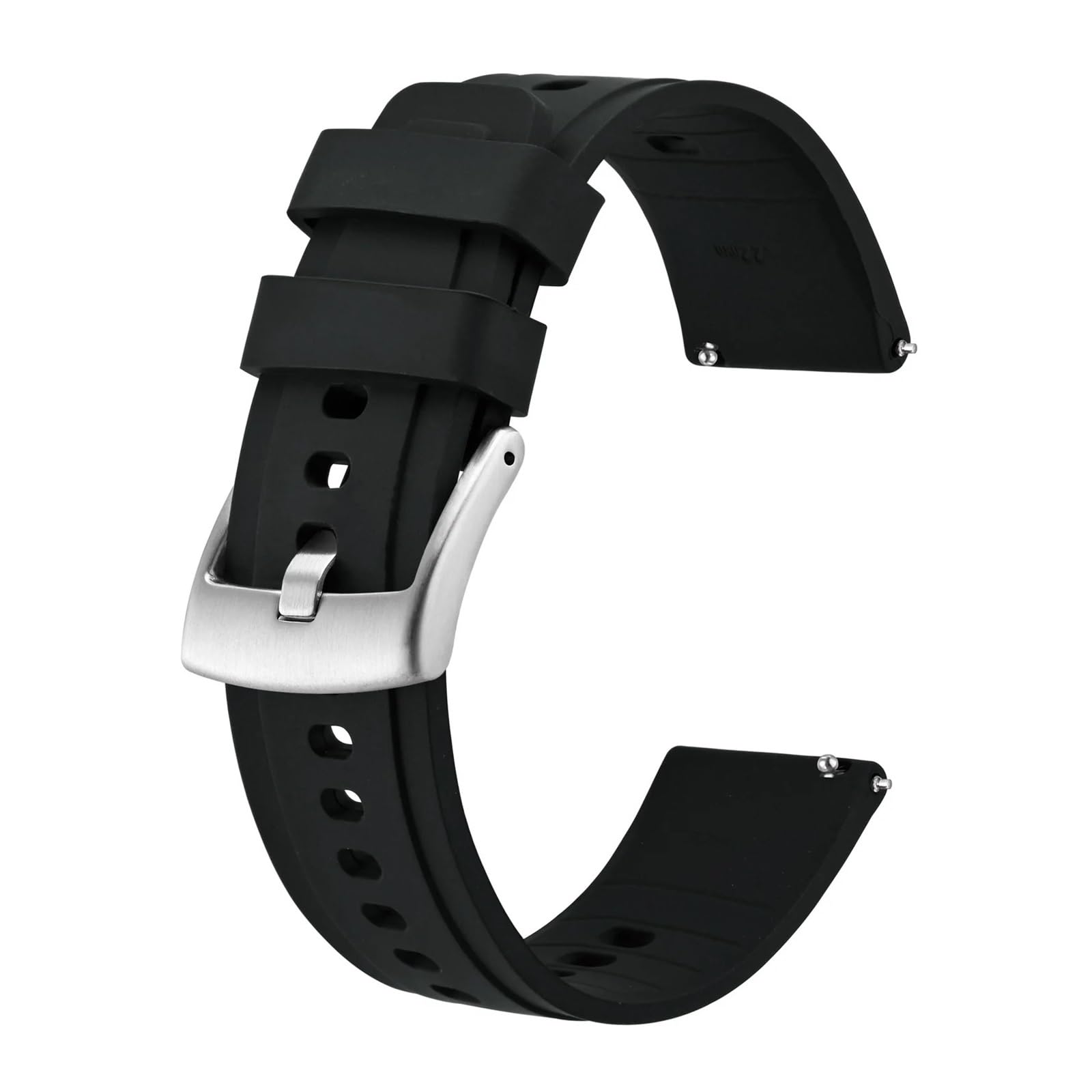 Cinturini, Cinturino for orologio in silicone for sportivo(Black,22mm)