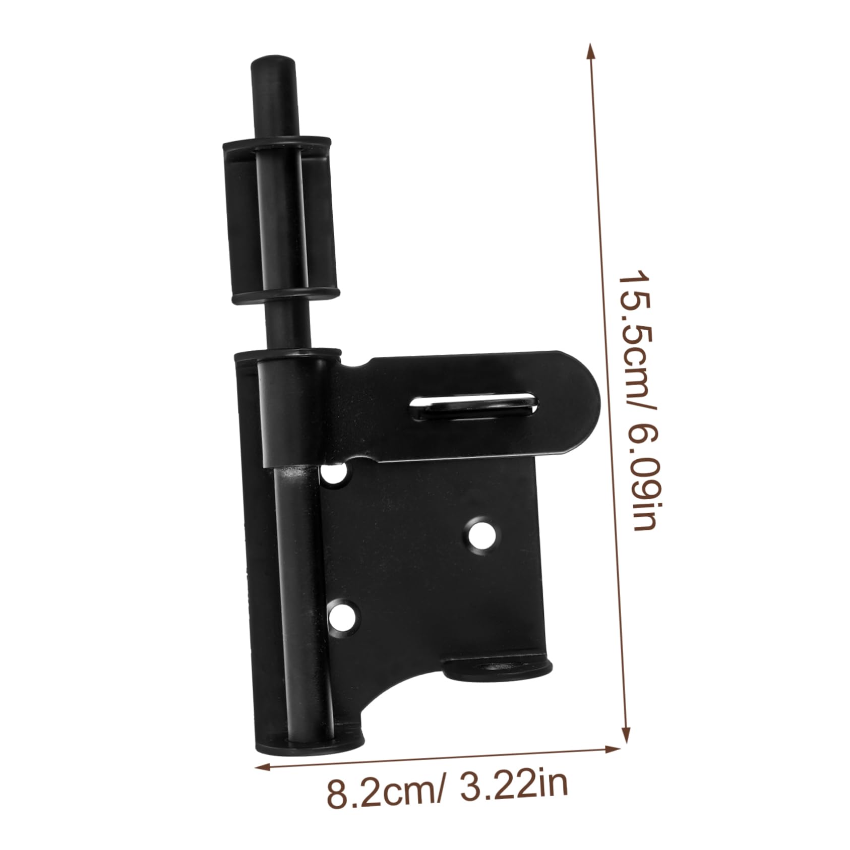 TOPBATHY 5 Pezzi Chiusura a vista del bullone della porta cancello inossidabile cromo con serratura porta lucchetto porta serratura di sicurezza per porta scorrevole fermo della porta Black
