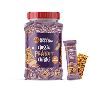Go Desi Peanut Chikki Bar | No Added Preservatives and Colours | Gajak | Sweets | Made with Jaggery | Gazak | 50 pieces