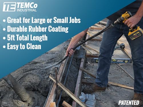 TEMCo Cordless Concrete Vibrating Tool, Drill-powered Concrete Vibrator - Image 5