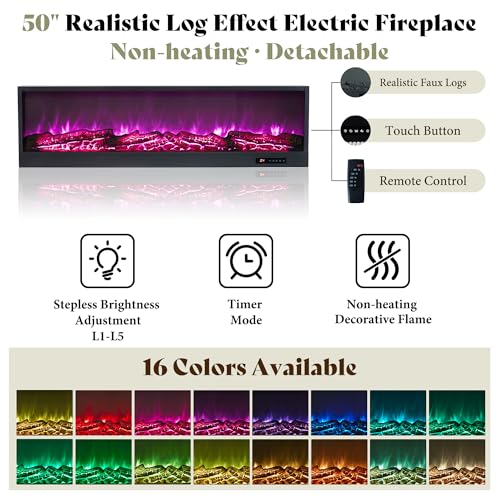Image of AMERLIFE King Bed Frame with Fireplace, Farmhouse Storage Platform Bed with 57 inch Headboard, Barn Door Cabinets, 4 Drawers & 2 Bedside Racks, RGB LED & Charging Station, Black