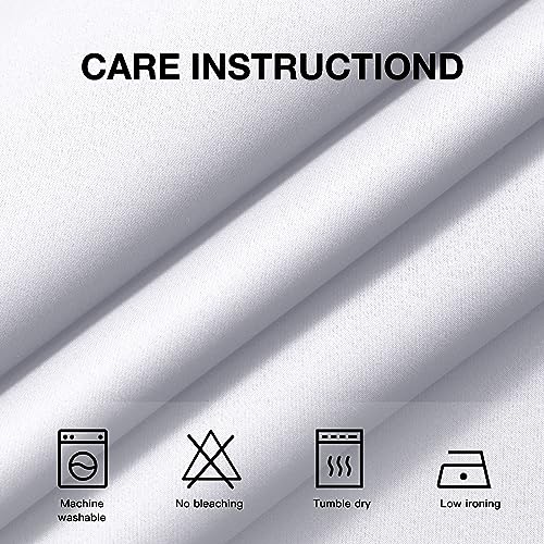 Image of COSVIYA Grommet Room Darkening Pure White Curtains 84 inch Long for Bedroom | Light Blocking Insulated Thermal Curtains for Living Room, Blackout Thick Polyester Window Drapes,52x84 inches, 2 Panels