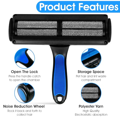 Pet-Pristine Pet Hair Remover Roller and Mini Detailer Combo Pack โ Effortless Cats and Dogs Reusable Hair Removal for Couches, Beds, Carpets, Furniture Pet-Pristine Pet Hair Remover Roller and Mini Detailer Combo Pack โ Effortless Cats and Dogs Reusable Hair Removal for Couches, Beds, Carpets, Furniture