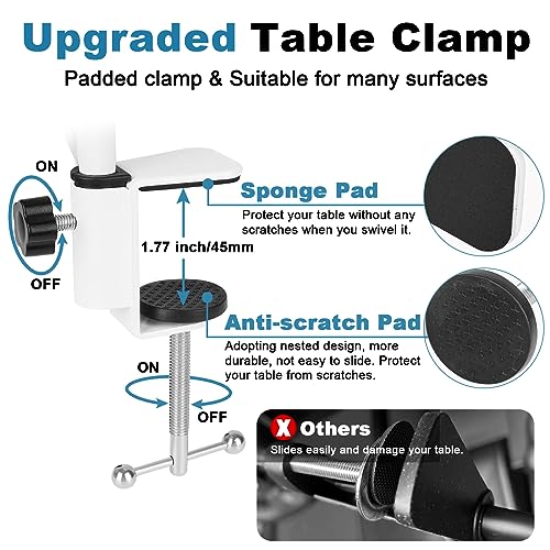 Bras de microphone pour HyperX QuadCast blanc idéal pour streaming et bureau - 4