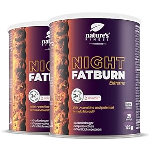 Nature’s Finest by Nutrisslim Night Fatburn Extreme | Krachtige vetverbranding voor snel en effectief afvallen, gewichtsverlies met morosil, L-carnitine en valeriaan, voor vrouwen en mannen,