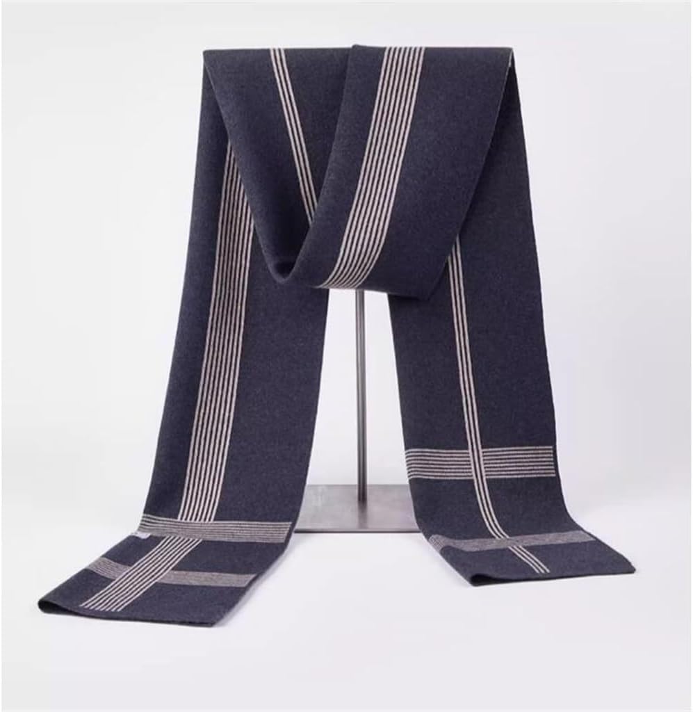 Wool Scarf for Men's Winter Warmth, Versatile Knit Scarf for Men