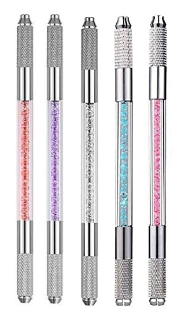 Double Sided Manual Tattoo Eyebrow Pen Needle Tip Holder Tool Manual Pen for microblading (pack of 5)-image-8
