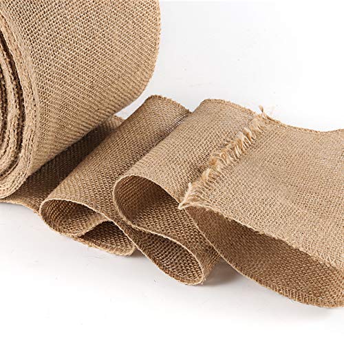 ZOENHOU 13CM x 25M Hessian Ribbon, Hessian Fabric Roll Natural Jute Burlap Ribbon Roll for Table Decoration Party, Craft - Image 4