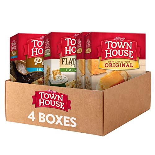 Kellogg\'s Town House Crackers, Party Snacks, Party Pack, Variety Pack (4 Boxes)