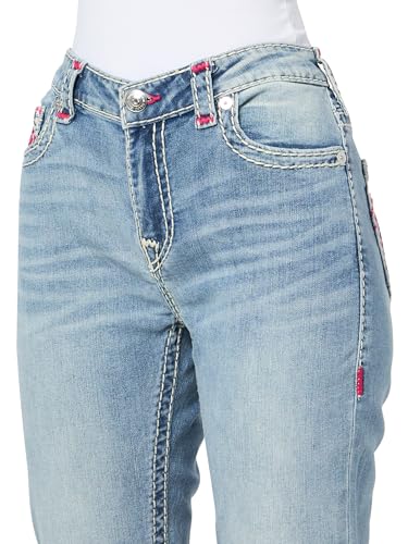 True Religion Women's Billie Mid Rise Straight Jeans - Super T Stitching3