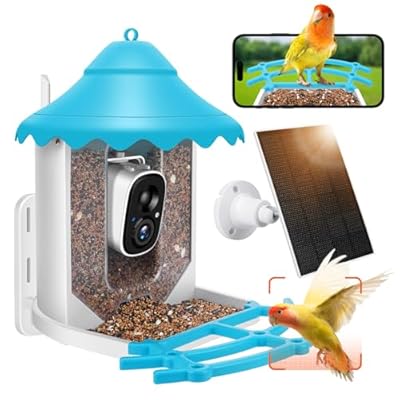 2K HD Smart Bird Feeder Camera with Solar Power, AI Bird Species ID, Auto Video Capture, Instant Notifications, SD&Cloud Storage