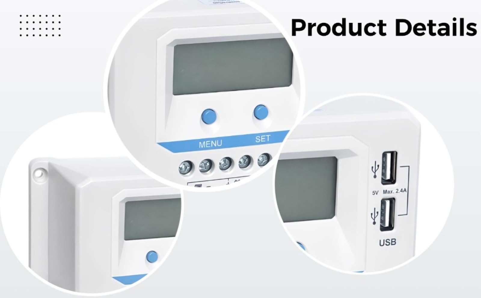 Solarny regulator ładowania, 12 V, 24 V, automatyczne wykrywanie, system PV 10 A, 40 A, Power Manager z 2 portami USB, LCD z podświetleniem, obudowa ABS do domu, przyczepy kempingowej i pracy na