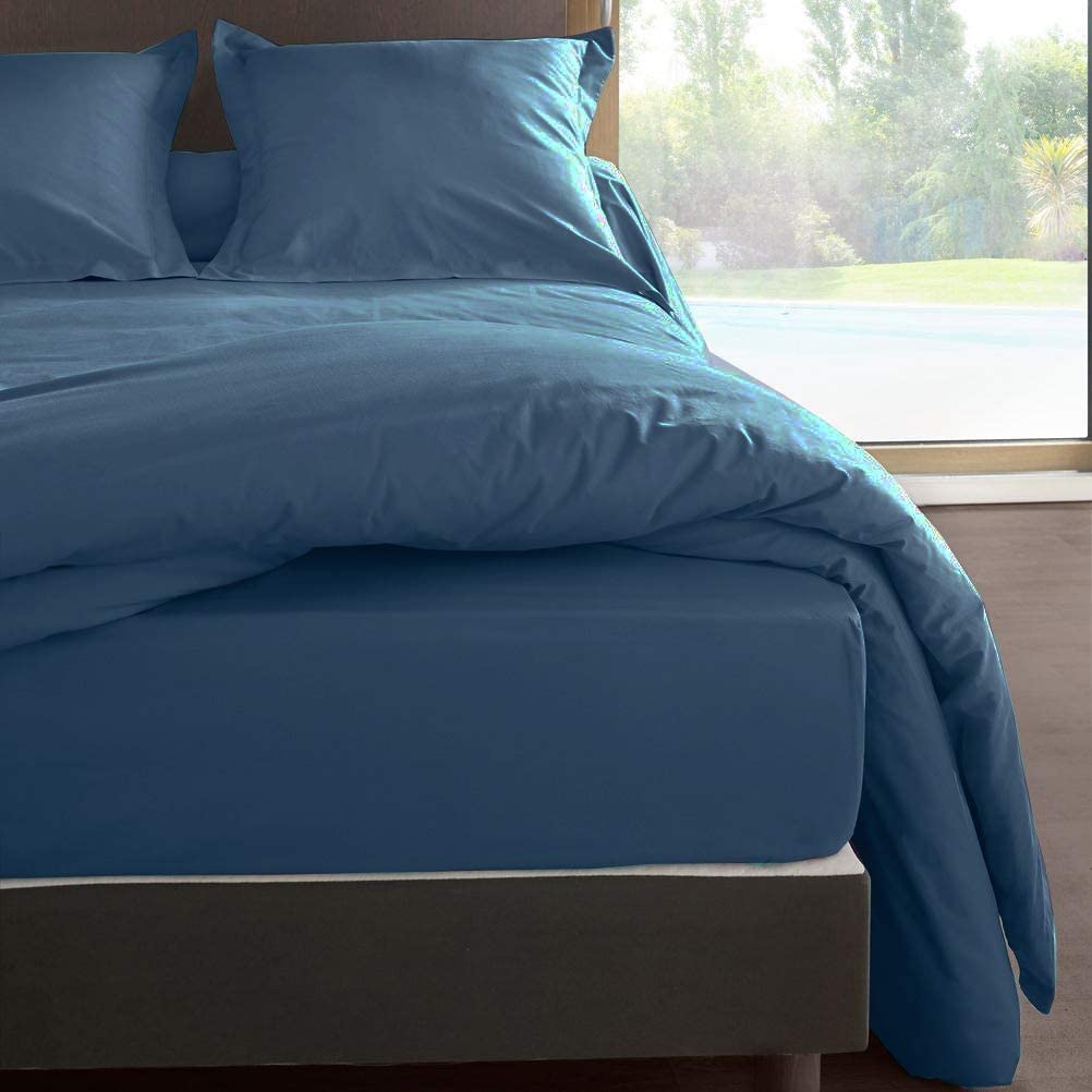 Drap housse Vent Du Sud 90x190 percale de coton grand bonnet 30 cm antibouloche