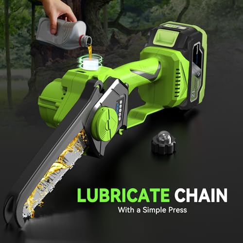 Image of 8 Inch Brushless Mini Chainsaw Cordless, Handheld Electric Saw