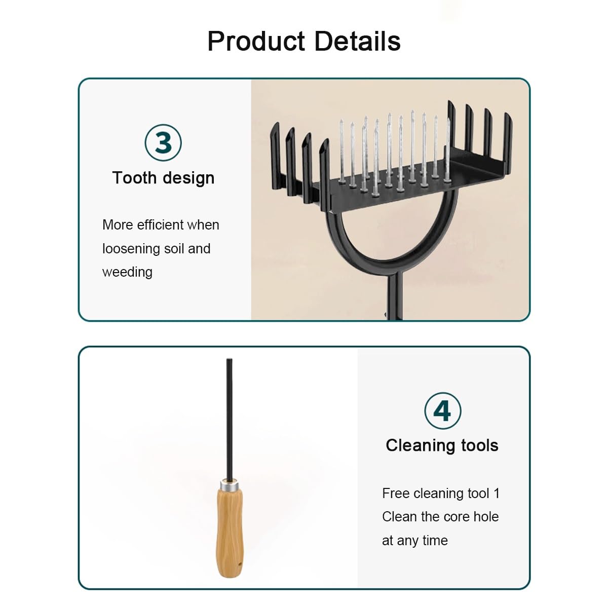 Aireador de césped, herramienta aireadora manual 2 en 1 con escarificador en T para patios, aireación de césped, herramienta de jardín, revive la salud del césped