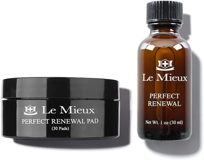Perfect Renewal Set - Gentle Peel for Face with Mandelic Acid, Hyaluronic Acid, Licorice Root & Niacinamide - Facial Peel Pads for Clogged Pores & Dark Spots & Radiance (30 ml / 30 Pads)