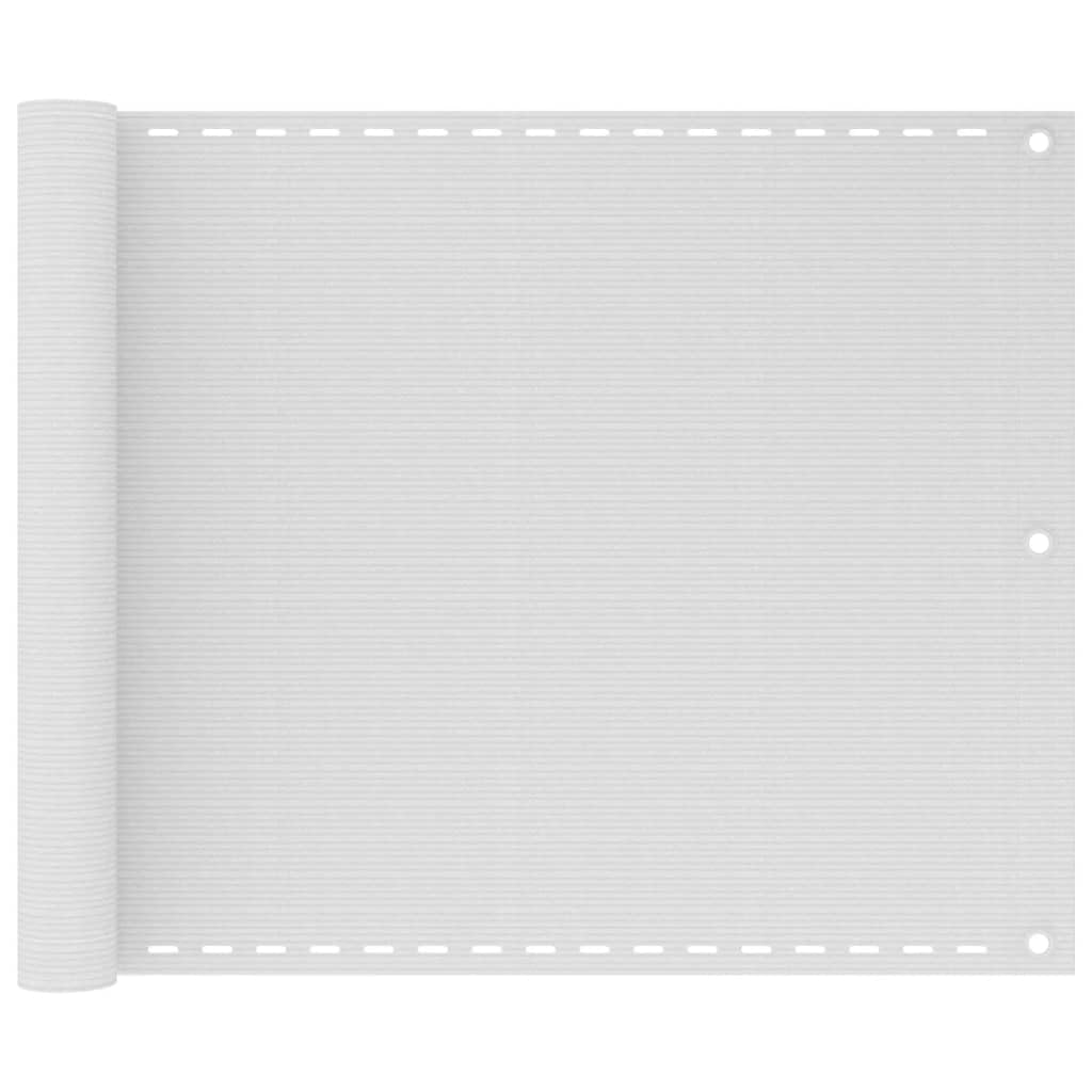 Protección visual para balcón blanca, 75 x 500 cm, HDPE resistente a los rayos UV, tela de protección solar impermeable para exteriores, protección de privacidad rectangular para terraza y patio