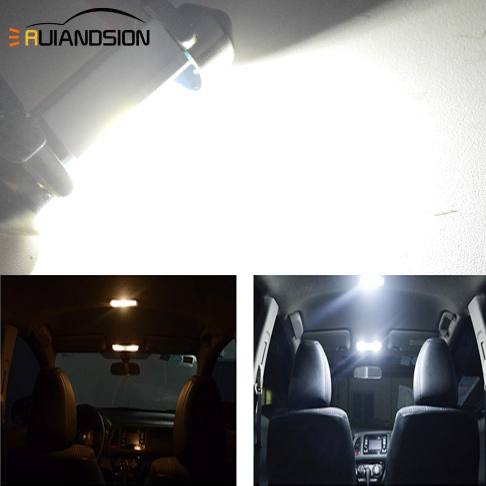 Ruiandsion 2 szt. 31 mm Festoon żarówki LED bez błędów Canbus super jasne białe chipsety 3-SMD CSP żarówka LED do wnętrza samochodu lampa mapy kopuły
