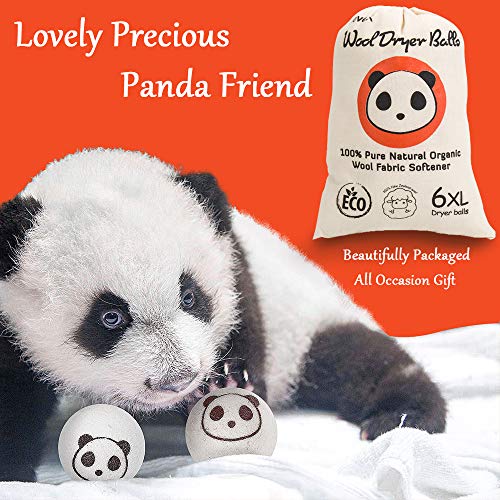 image for Wool Dryer Balls - Cute Panda - Reusable Premium Quality Organic Eco P