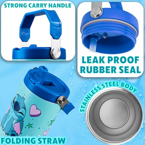 Image of Get Trend Disney Stitch Tumbler with Straw 30oz Kids Teens Insulated Cup with Lid Handle Travel Mug Cups with Lids for School Sports Gifts for Kids (Blue Stitch)