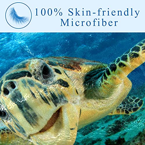 Couverture douce tortue de mer bleue contre le froid en camping et plage