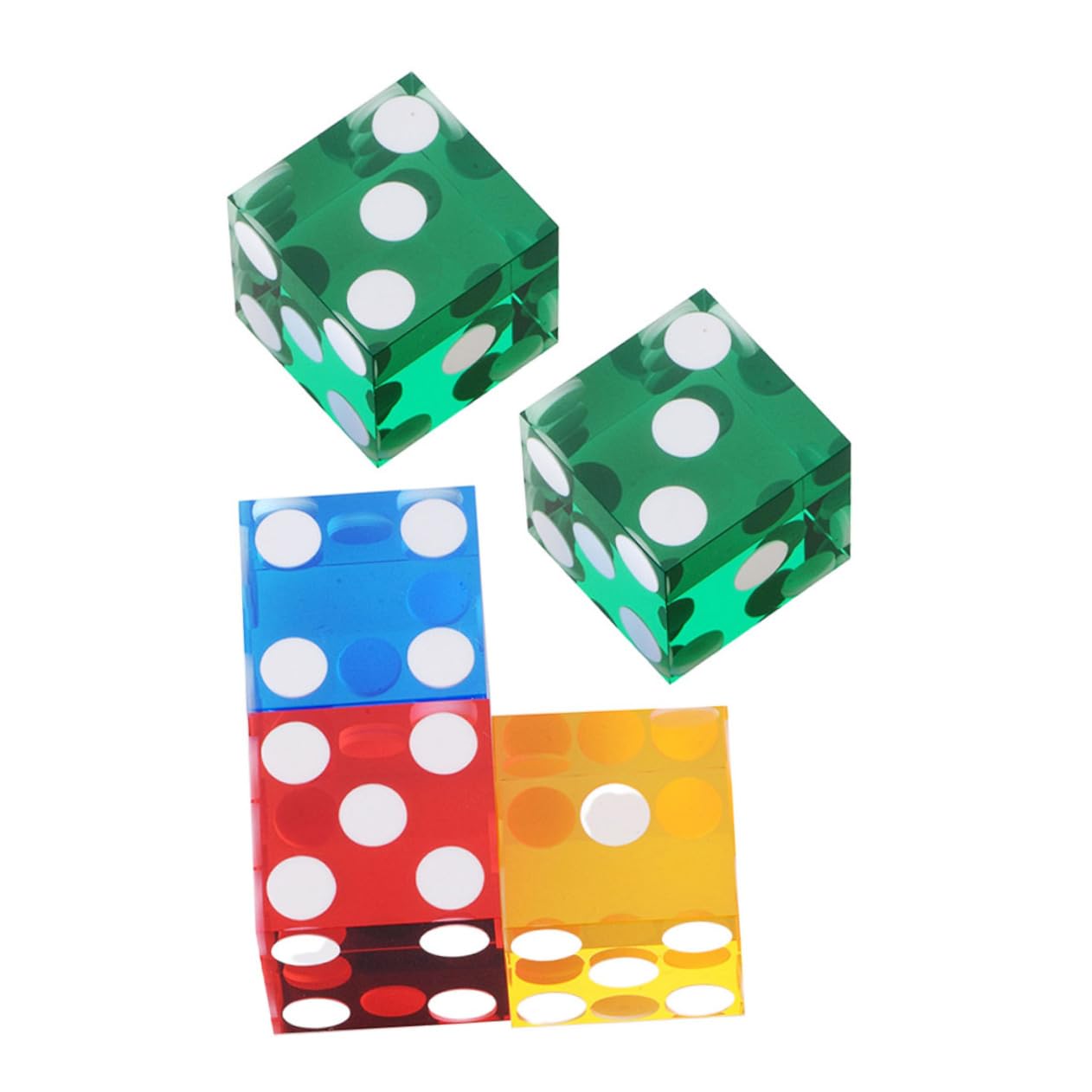 Hohopeti 5piezas Dados Acrílicos Transparentes para Fiesta Dados De Puntos Divertidos para Actividades Recreativas Mesa