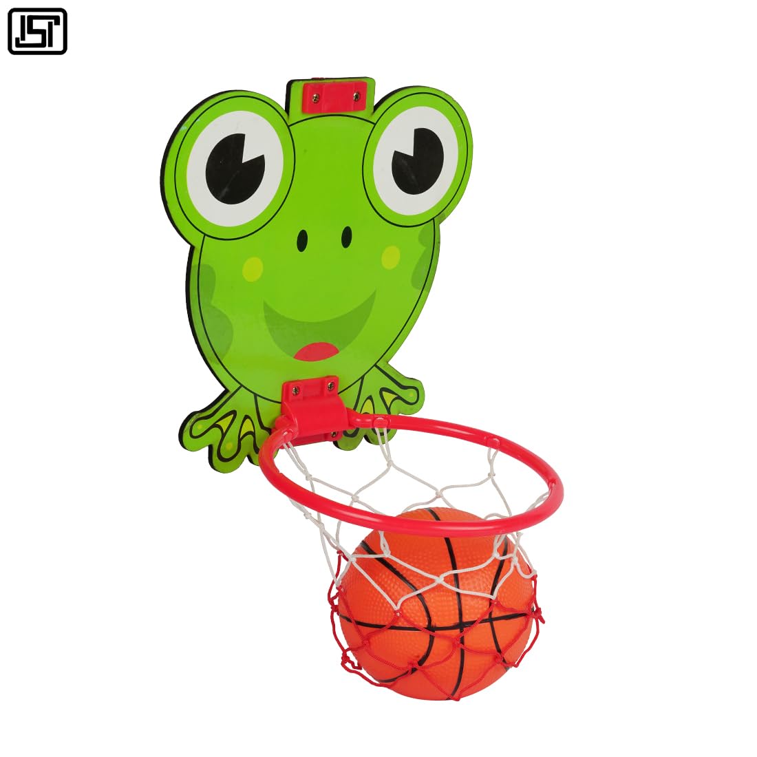 Asian Foldable Portable Frog Print Wooden Basketball for Kids (Green) - Image 4 thumbnail