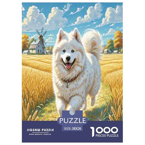 Rompecabezas imposible de perro samoyedo con 1000 piezas para un desafío artístico