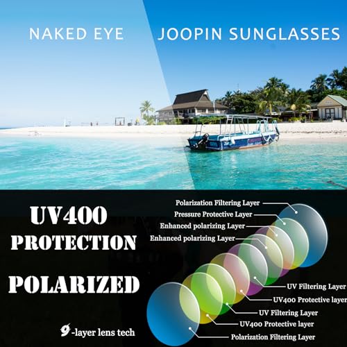Joopin Big Womens Sunglasses Polarized Trendy Sun Glasses Large Rectangle UV Protection Rhinestone Sunnies3