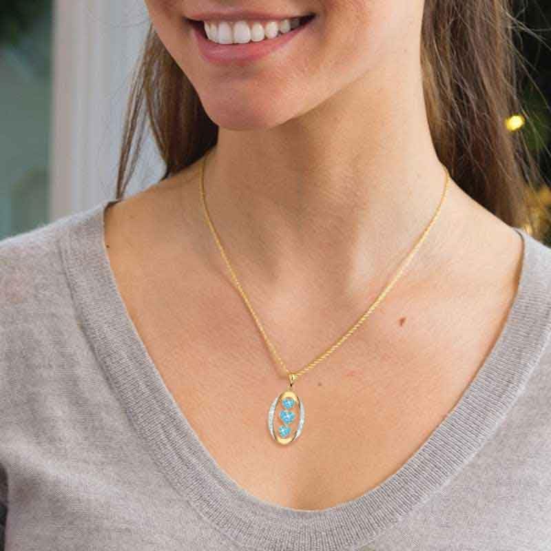 The Danbury Mint Birthstone Daughter I Love You Pendant Necklace - Daughter Sentiment Pendant - Birthstone Daughter Jewelry Gifts (04 April) #1136-0013"4