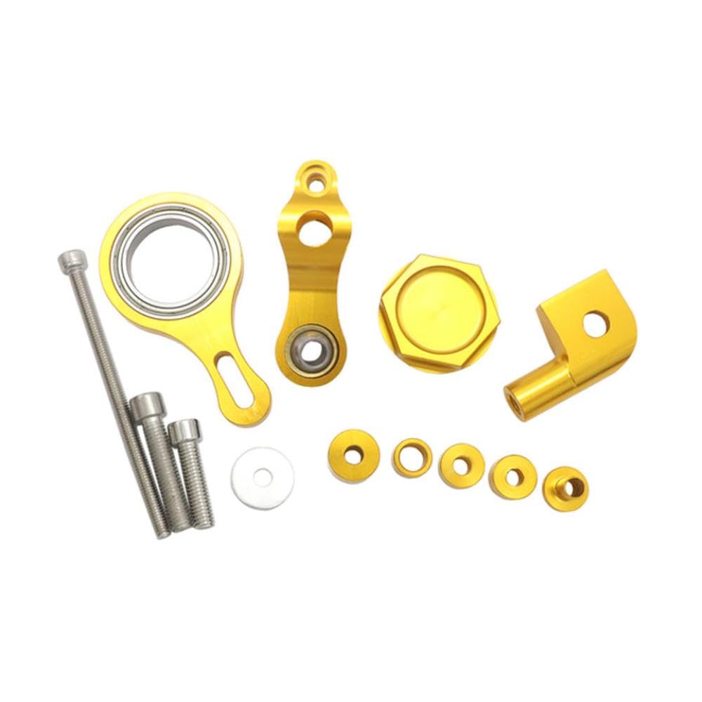 Steering Damper Bracket Stabilizer Linear Mount Support Kit for YZF R1 YZFR1 Motorcycle Compatible with 2002 2003 2004 2005 2006 2007 2008 2009 2010 2011 2012 2013 2014 2015 2016 2017 Models(Gold)