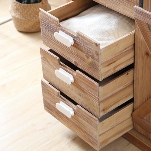 Image of Adhesive Cabinet Handles, Self-Stick Instant Cabinet Handles Alloy No Drilling Push Pull Handles Helper for Kitchen Cabinet Drawer Window Sliding Closet (White, 4 Pcs)