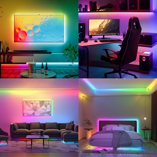 Tira LED RGB COB Smart 40FT con Control APP y Música miniatura 2